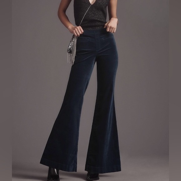 Anthropologie Pants - Anthropologie Pilcro Velvet Pull-On Mid-Rise Retro
Flare Jeans 30 Teal Blue